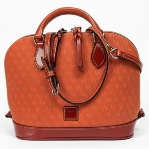 Dooney & Bourke Monogram Pebble Grain Zip Zip Satchel.